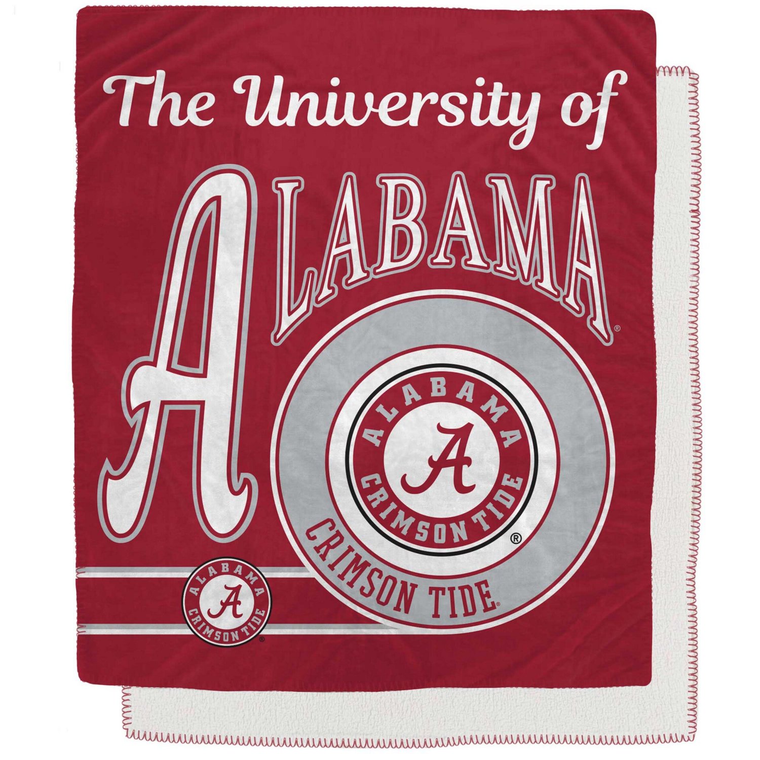Alabama Crimson Tide 50" x 60" Retro Emblem Flannel Fleece Sherpa Blanket - view number 1